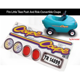 The Toy Restore Replacement Stickers fits Little Tikes Push and Ride Convertible Coupe Car