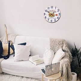 American Wall Clock, 13.4 inches (34 cm), Hamburger A111, Wall Clock, Diner, Cafe, Large, Vintage Style, Garage, Stylish, West Coast, Interior, American Miscellaneous Goods