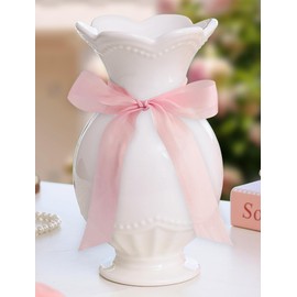 Pecfamly Coquette Room Decor - Bow Decor Bedroom - Bow Room Decor - Cute Flower Vase - Pink Bow Room Decor Coquette - Cute Bow Vase - Coquette Bow Bedroom Decor - Bow Aesthetic Flower Vase