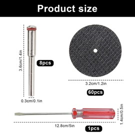 60 Pieces Cutting Discs for Dremel, 32 mm Mini Metal Cutting Discs, Cutting Wheels for Rotary Tools, Accessories for Angle Grinder, Cutting, Polishing, Grinding Metal