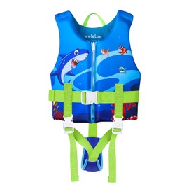 Welebar Kids Swim Vest, Toddler Floaties with Adjustable Safety Strap Swimming Aids Child Float Swimsuit for Boys and Girls Age 2-10 Years Old/22-88lbs