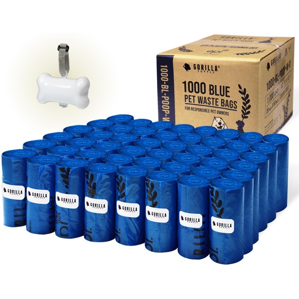 GORILLA SUPPLY 1000 Dog Poop Waste Bags with Dispenser and