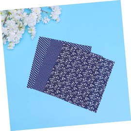 Hohopeti 7pcs DIY Cotton for Craft Sewing Projects Navy Blue Floral Patterned Material for Home Decor and DIY Clothing