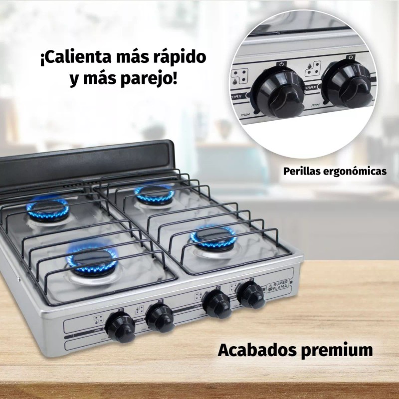 Super Flama Parrilla De 4 Quemadores De Gas Toda De