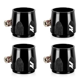 Mishimoto MMHXF-08-4-BK -8AN Hex Hose Finisher Clamp Set, Black