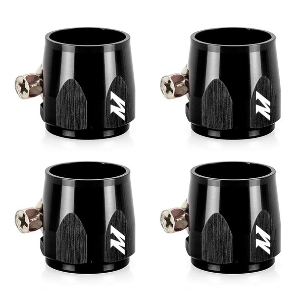 Mishimoto MMHXF-08-4-BK -8AN Hex Hose Finisher Clamp Set, Black