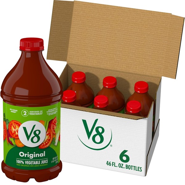 V8 Original 100% Vegetable Juice, Vegetable Blend with Tomato Juice,