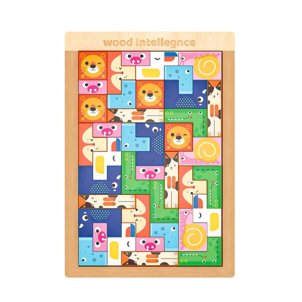 Montessori Educational Toy, Tetris Jigsaw Puzzle, Building Blocks, 3D Puzzle,