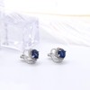 YOQUCOL 7MM Dark Blue Cubic Zirconia Crystal Clip On Square