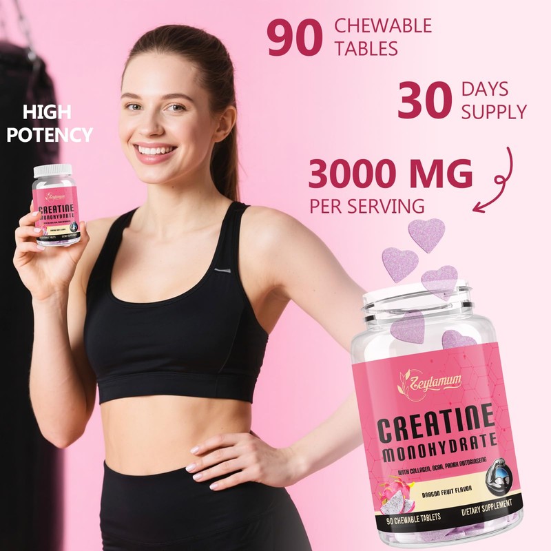 Zeylamum Creatine for Women | with Hydrolyzed Collagen, BCAA |