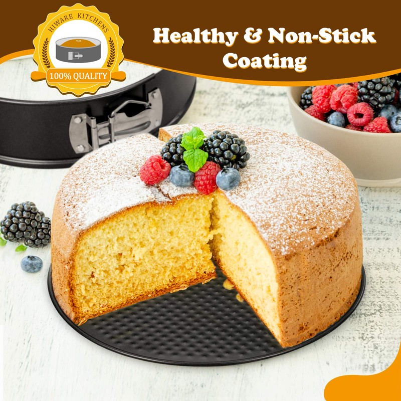 Hiware 8 Inch Non-stick Springform Pan with Removable Bottom -