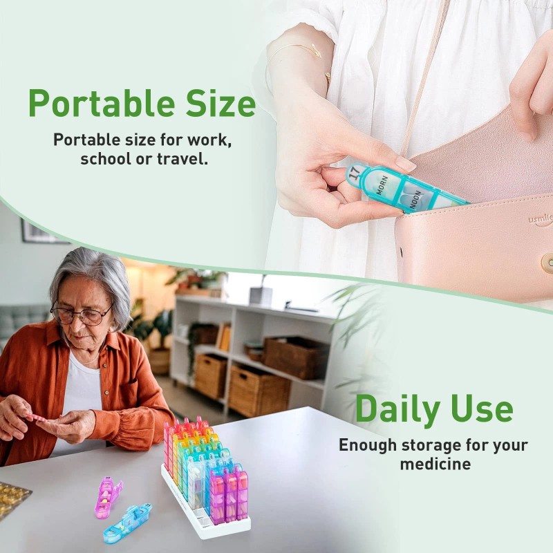 Odaro Best Monthly Pill Organizer 4 Times a Day 30
