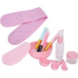 Juego de 12 Brochas para Mascarillas, Juego de Tazones para Mezclar Mascarillas Faciales de Silicona Y 4 Bandas para el Cabello, Maquillaje Cosmético, Brocha Facial, Productos de Belleza para Mascaril