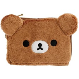 San-X PB72204 Rilakkuma Plush Pass Case, Chirooki Bear H4.3 x W5.9 x D1.6 inches (110 x 150 x 40 mm)