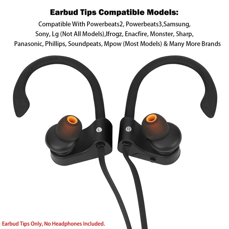 Silicone Earbud Tips - Replacement Set for In-Ear Headphones (3.8mm-5.1mm)