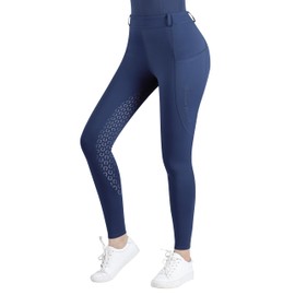 Harrison Howard Women's Horse Riding Pants Double Pocket Full-Seat Equestrian Breeches Navy XS