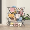 3-Tier Extendable Clothes Drying Rack, Small & Foldable, Grey