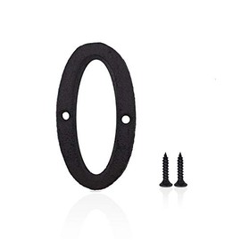 3 Inch House Numbers- Special Cast Iron Home Address Number- Easy Install (3 Inch High, 0)