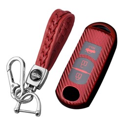 KUNIO Key Cover Fits Mazda 3 5 6 CX-3 CX-5 CX5 CX-7 CX-9 CX8 Speed Miata MX5 2015-2019 Key Case TPU Car Key Case Key Ring 3 Buttons Red