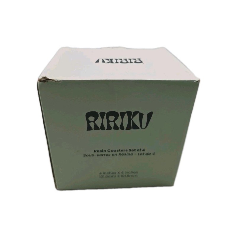 Ririku Resin Coasters Set Of 4 Each 4" X 4"