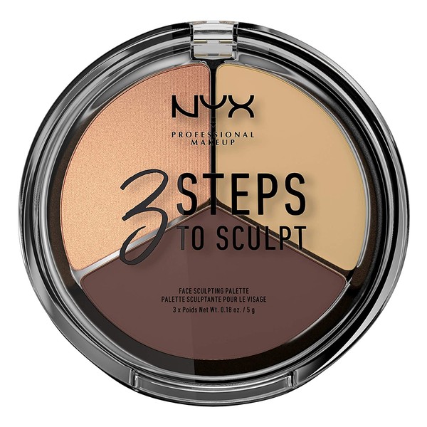 NYX PROFESSIONAL MAKEUP 3 Steps to Sculpt Face Sculpting Palette, Medium
