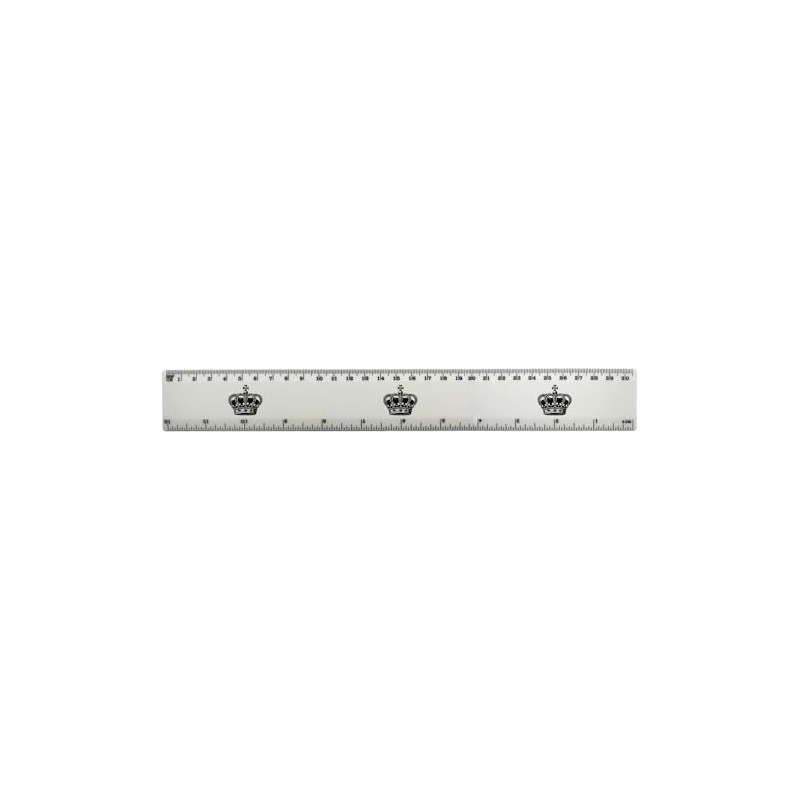 'English Crown' 30cm (12 Inch) White Plastic Ruler (RL00089574)