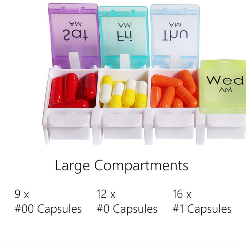 Pill Box Organiser 7 Day for AM and PM, Opret
