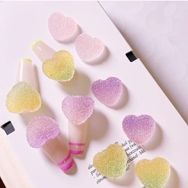 LOPURO 50 Pcs Soft Heart Resin Heart Charms, DIY Craft Making Kit, 16mm