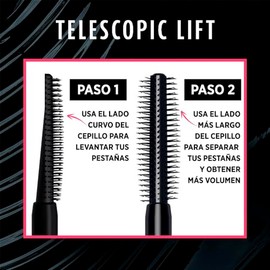 L'Oreal Paris Mascara de pestañas Telescopic Lift A Prueba de Agua, Negro, 10 ml