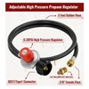5FT High Pressure Propane Regulator Hose, 0-20PSI Adjustable Propane Tank