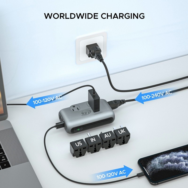 Keypower 220V to 110V Voltage Converter International Travel Adapter Use
