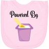 inktastic Powered By Yogurt Newborn Bib Pink 2e481