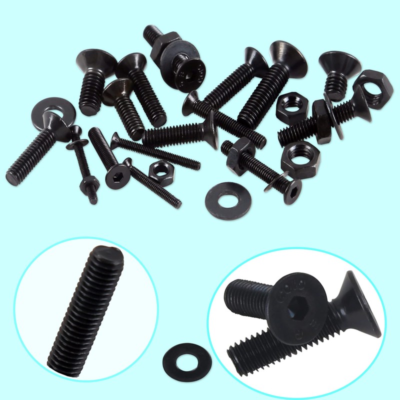 HVDHYY 1065pcs Black Bolt and Nut set M2 M3 M4
