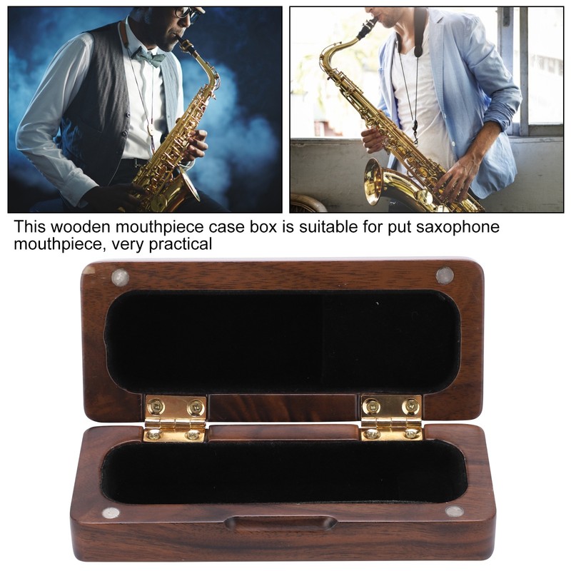 Solid Wood Mouthpiece Case Box Portable Storage for Sax Musical