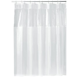 iDesign EVA Plastic Stall Shower Liner for Master, Guest, Kid's Bathroom, 54" x 78" - Clear