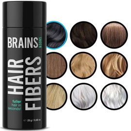 Brains & Son Hair Fibre, Premium Hair Thickener / Bulk Hair with Instant Effect for Hair Loss and Light Hair, Hair Powder, 25 g (Black)