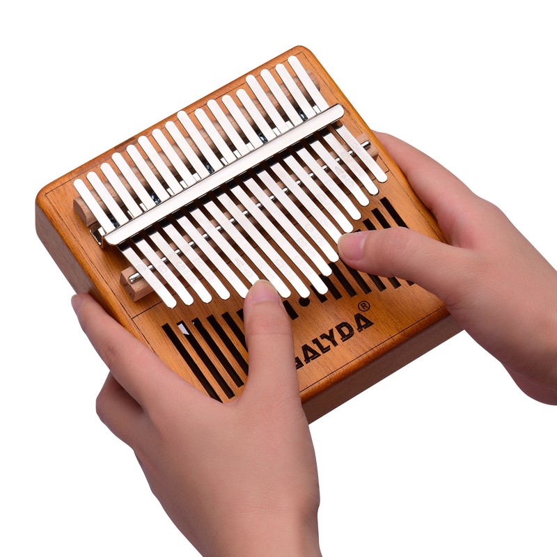 17-Key Thumb Piano Wooden Mbira Musical Instrument with Carrying Bag
