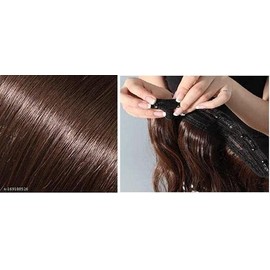 Akashkrishna 5 Clips Head 1 Piece Hair Extensions For Women And Hair Extensions For Girls To Increase Instant Length And Volume (Brown-curly) for shadi and party long hairs