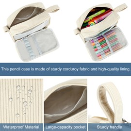 Bluboon Big Capacity Pencil Case Pencil Pouch Pen Case School Supplies Cute Pencil Box Pencil Bag for Teen Girls Boys Women Man (Beige A)