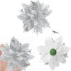 Glitter Poinsettia, Glitter Christmas Tree Decoration, Pack of 12 Christmas