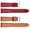 Anbeer Perforated Genuine Leather Watch Band,22mm Luxurious Gloss Replacement Watch