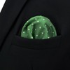 SHLAX&WING Dots Green Pocket Square for Mens Suit 12.6 inches