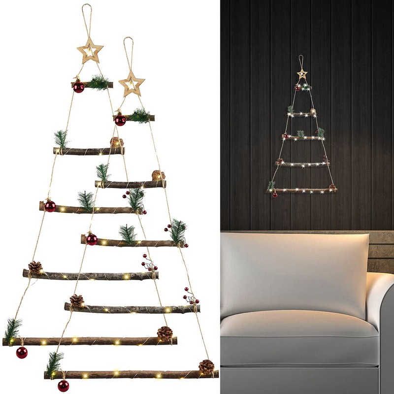 infactory Easter decoration: set of 2 decorative wooden ladders, 30