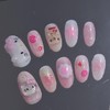 Strawberry Cozy Cat's Homemade Nail Tips - Short Ballerina /