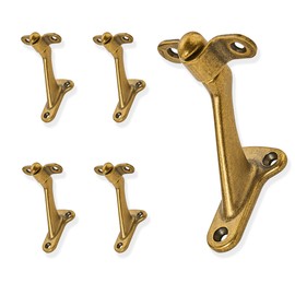 ZAUYX 5 Pack 3 Inch Hand Rail Bracket Antique Brass Stair Brackets Heavy Duty Handrail Brackets for Stairways Handrail Staircase Bracket