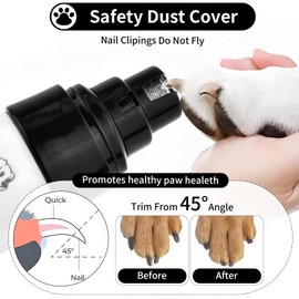 Cncedi Silent Dog Nail Grinder, Electric Grind Pro for Dogs Cats, USB Rechargeable Nail Trimmer, Painless Paws Grooming Smoothing Tool for Small Medium Large Pet (White)