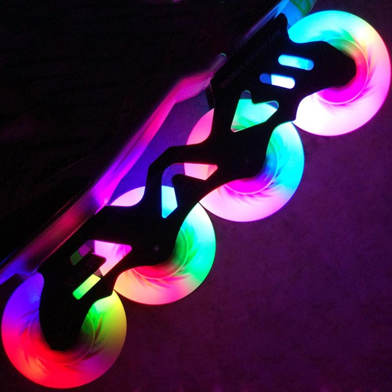 8 Pcs Inline Skate Wheels with 16 Bearings LED Light