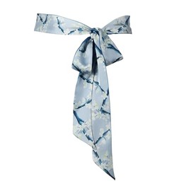 WaJuemy Belt for Dresses women Long Silk Tie Wait Belt Special Occasion Bridal Wedding Prom Formal Double Side Belts Wraps(23 Dustyblue65)