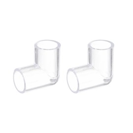 sourcing map 2Pcs Clear Elbow Fitting, 16mm/0.63" 2 Way Acrylic Elbow 90 Degree L-Shaped Pipe Fitting Adapter for Connecting Water Pipes