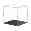Acrylic Display Case,Clear Acrylic Display Case,Self-Assembly DisplayBox with Black Acrylic